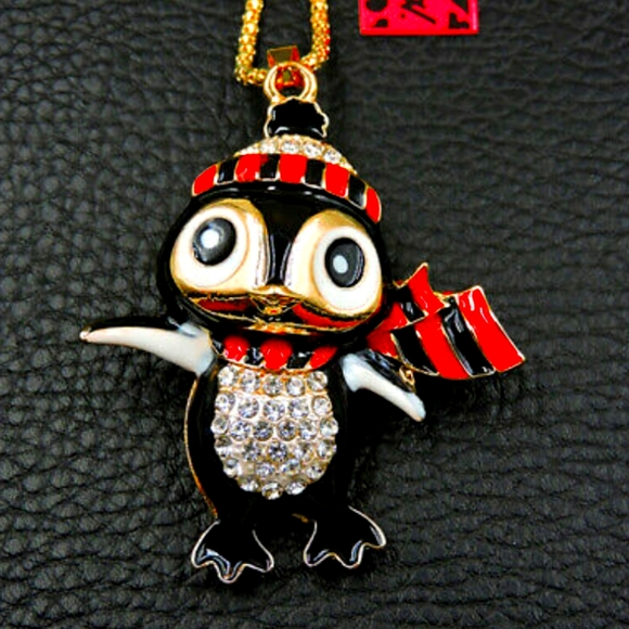 Betsey Johnson Christmas Penguin Necklace